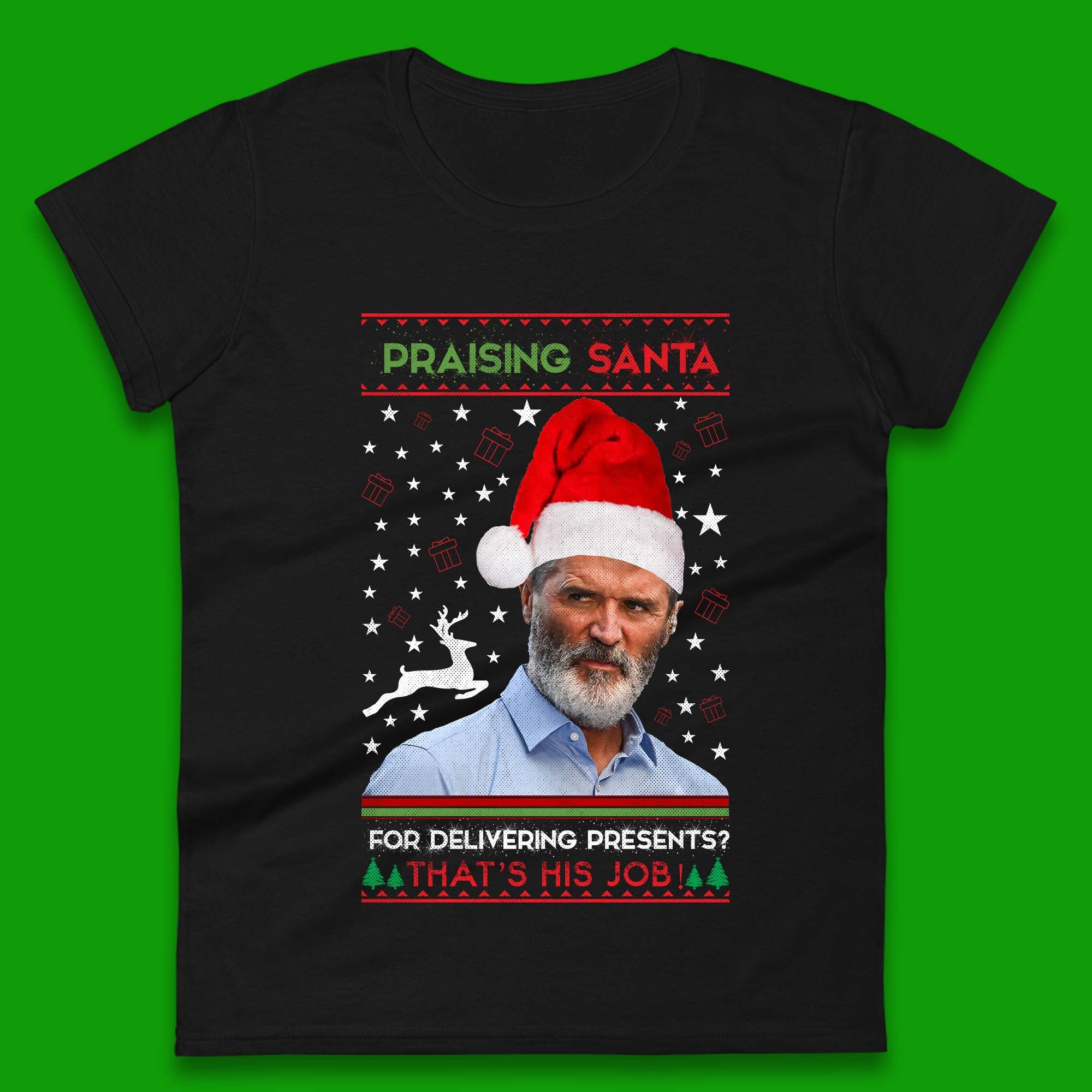 Roy Keane Christmas Womens T-Shirt Mens Tops Tees Unisex 4XL