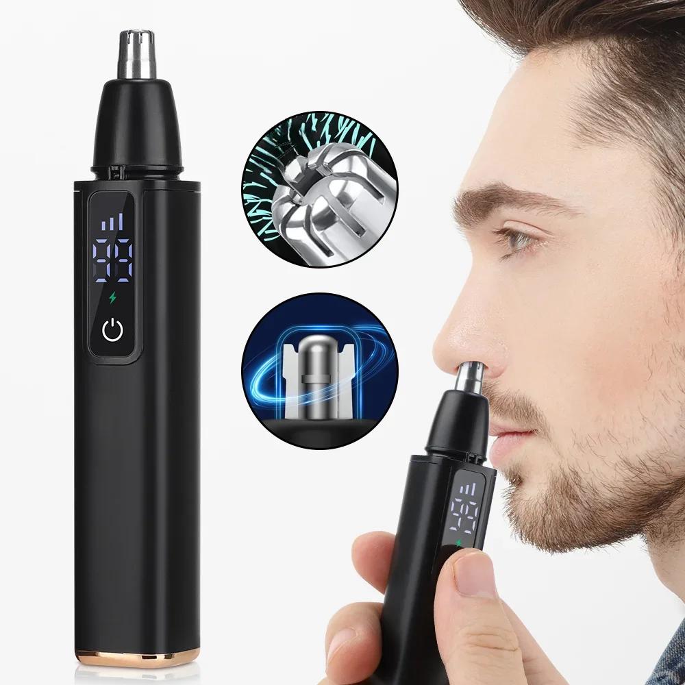 Electric Nose Hair Trimmer Underarm Face Eyebrow Clean Trimmer Mini Hair Clipper 360° Automatic Nose Hair Remover for Men Women
