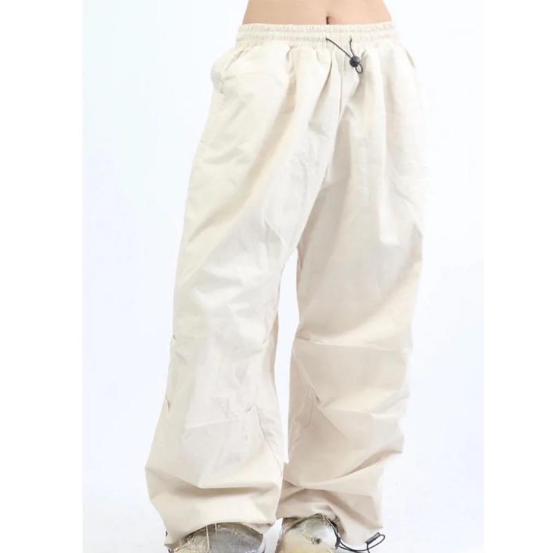 HOUZHOU Oversized Cargo Padákové kalhoty Ženy Japonský styl Gorpcore Wide Leg Joggers Hippie Baggy Vintage tepláky Kalhoty