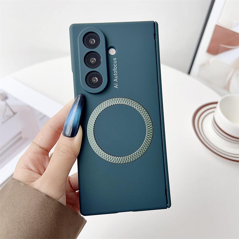 Flip Case for Samsung Galaxy Z Fold7 Fold6 Fold5 Magsafe,with Hinge Protection & Magnetic Adsorption Shockproof Hard Shell Cover Phone Bumpers