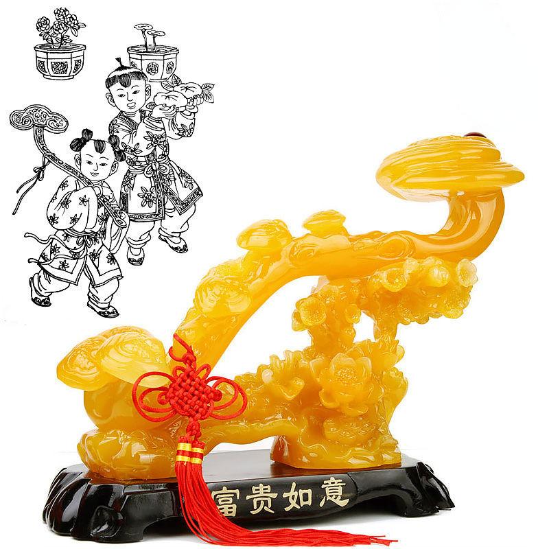 Imitation Jade Ruyi Ornaments Resin Crafts Home Decor Accessories Desk TV Cabinet Decorations
