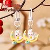 Mid-Autumn Festival Cute Rabbit Moon Keychain – Student Bag Charm & Small Gift