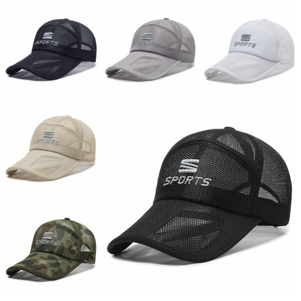 

Breathable Sports Mesh Baseball Cap Sun Protection Sunscreen Baseball Hat Mesh Snapback Hats Beach style 2