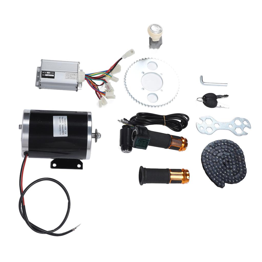 Kit Motor com Controlador Aceleradores de Punho Roda Dentada Corrente 36V 1000W Motor DC Escovado para Go Kart Motocicleta Off Road