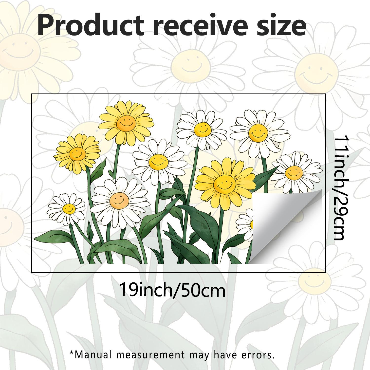 

Creative Smiley Face Daisy Self-adhesive Removable Living Room Bedroom Wall Decoration Sticker