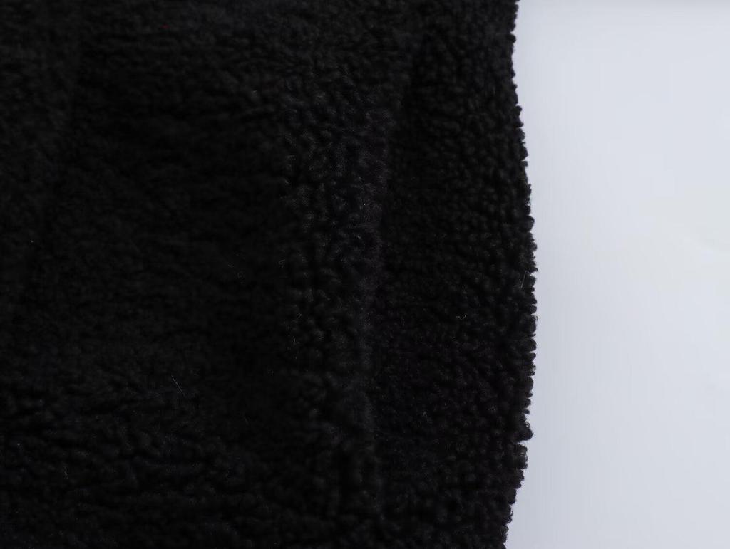 2024 Herbst/Winter Damen Europäisch-Amerikanischer Stil Vielseitiger Lammwolle Revers Fleece Langer Mantel