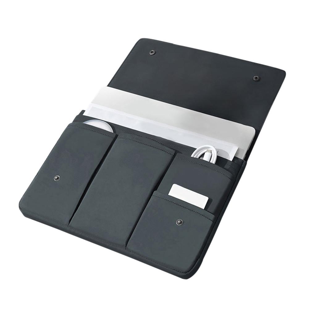 

Laptop Tablet Flip Liner Bag Nylon Sleeve Pouch Waterproof Laptop Bag Case Multiple Pockets for Macbook Air Pro 13 14 15 16 Inch 13-13.3 inch чорний