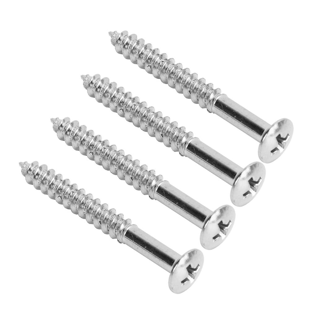 4 Pcs Neck Plate Mounting Screws High Strength Silver Metal Guitar Replacement Screw