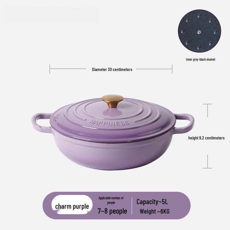 ZISIZ Multi-functional Iron Non-stick Stew Pot