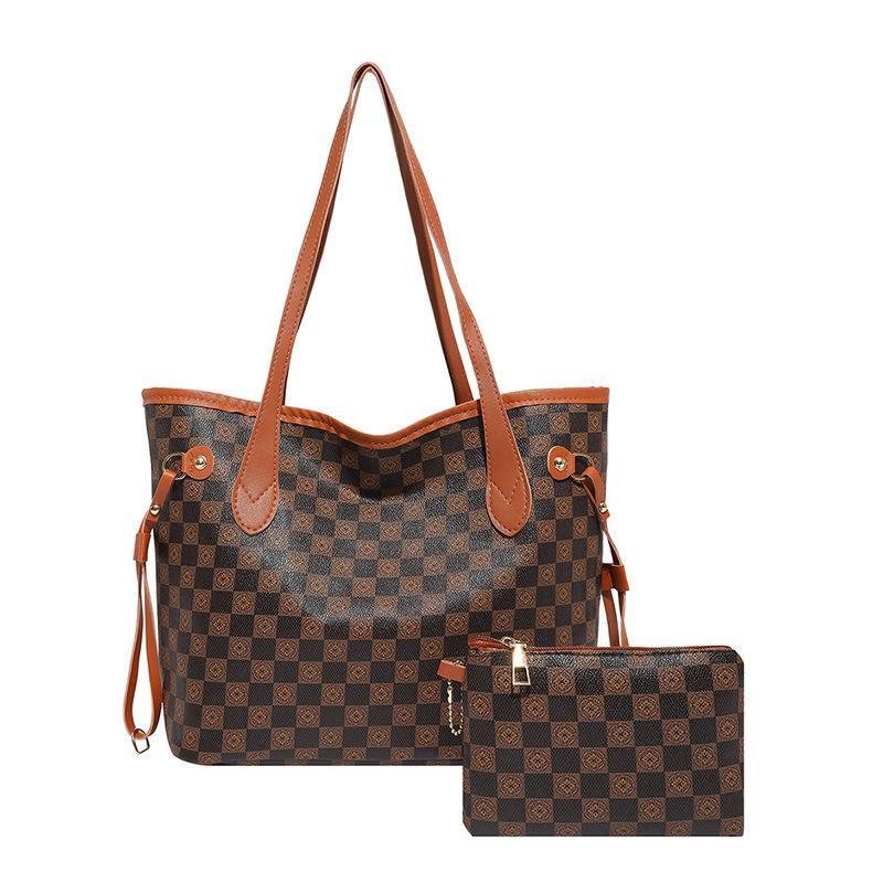 Vintage High Aesthetic Tote Bag New Large Capacity Printed Shoulder Handbag Retro Casual Faux Leather Commuter Purse