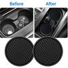 2pcs Black Car Cup Holder Anti-Slip Coasters Premium PVC Car Coasters Universal Fits PerfectyFor Most Cup Car Interior Accessori