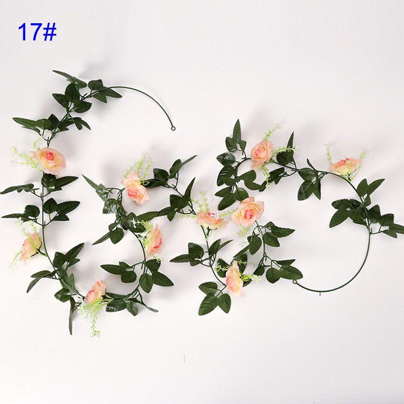 24m Silk Long Rose Fake Flower Ivy Vine Leaf Garland Wedding Party Home Decor