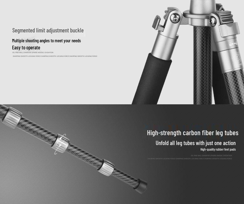 Era Q868C Carbon Fiber Ultra-Light Tripod for DSLR & Mirrorless Cameras - Portable & Professional for Travel
