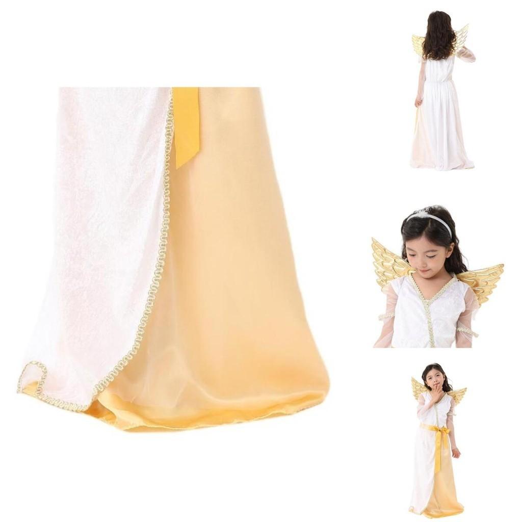 Princess Dress For Girls Elegant White Angel Costume For Children's Performances