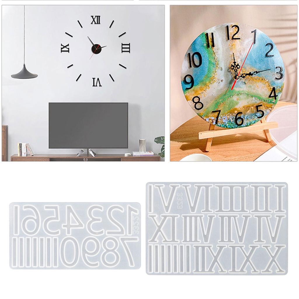 Handmade Arabic Digital Molds Large Roman Numeral Silicone Molds Epoxy Ornaments Mold for Pendant DIY Jewelry Making