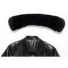 Winter New Leather Jacket for Middle-aged and Elderly Men Daddy Jacket Long Over-the-knee Plus Velvet and Thickened Casual Leather Coat