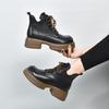 Thick-soled Martin boots women's autumn and winter new retro waterproof platform thick-heeled leather boots top-layer cowhide short boots