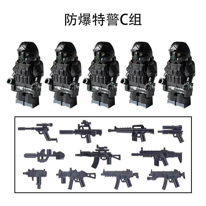 Военная марионетка отряда специального назначения Миниатюрная марионетка специальной полиции Детская сборка головоломка строительный блок