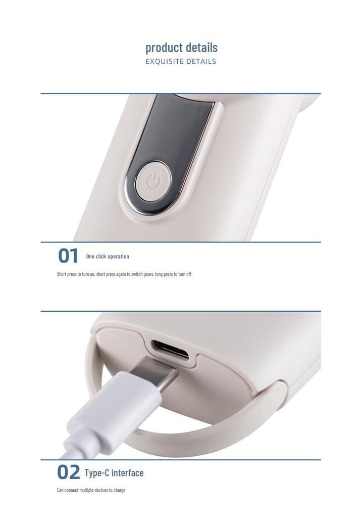 Compact Dual-Use Handheld & Hanging Mini Fan with Digital Display - Quiet & Powerful for Office & Desktop Use