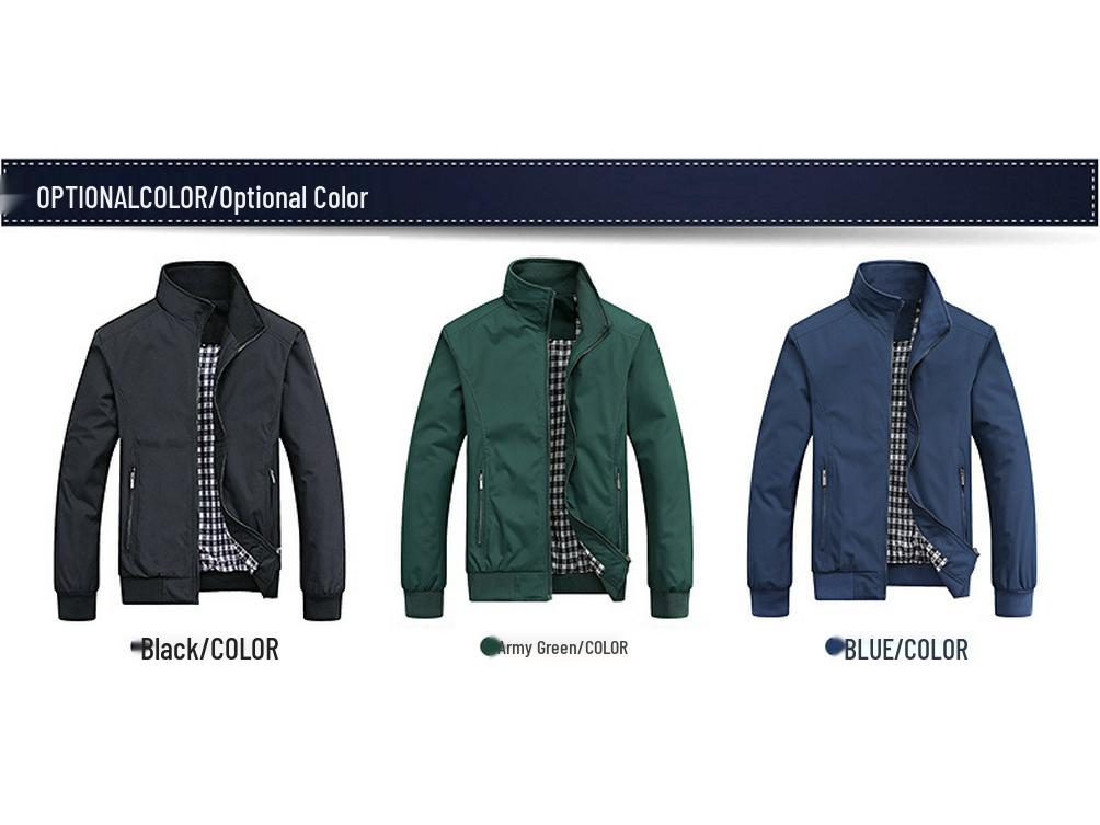 Men's Spring & Autumn Trench Coat: Casual Loose Fit Stand-Up Collar Jacket