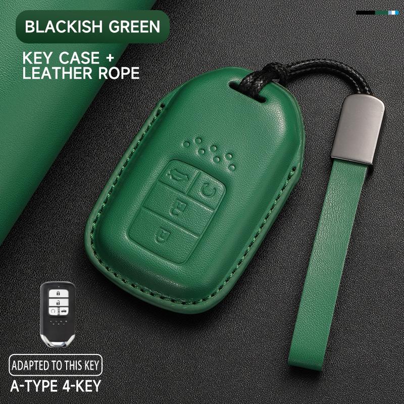 Leather Car Key Cover Case Protection Shell Keychain For Honda Accord Civic 8 10 11 Th Gen HR-V CR-V BR-V Vezel Jazz Freed Pilot