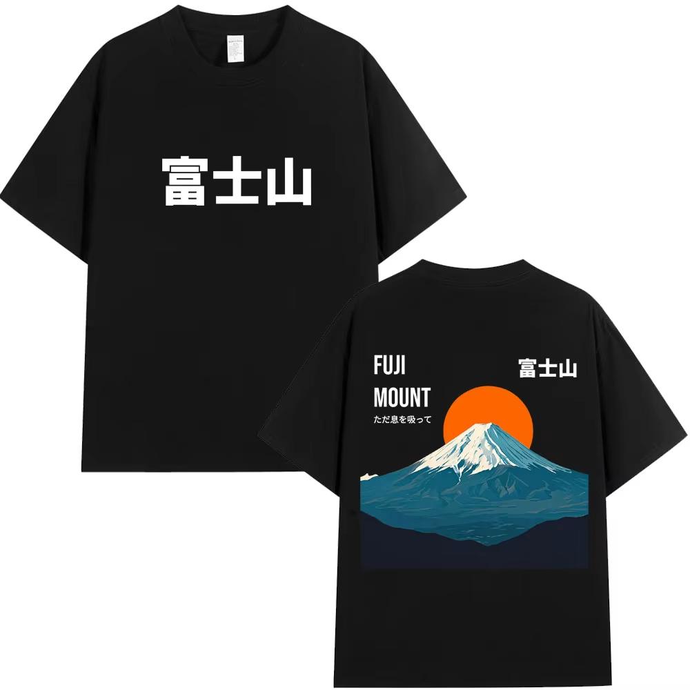 Japanese Style Tokyo Fuji Mount Graphic T Shirts Unisex Women Fashion Vintage Tshirts pure Cotton Casual Tshirt Streetwear 2XL