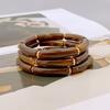 Trendy 3-delige Acryl Kralen Armband Set met Delicate Tinten voor Dames Dagelijkse Ensemble armband voor dames