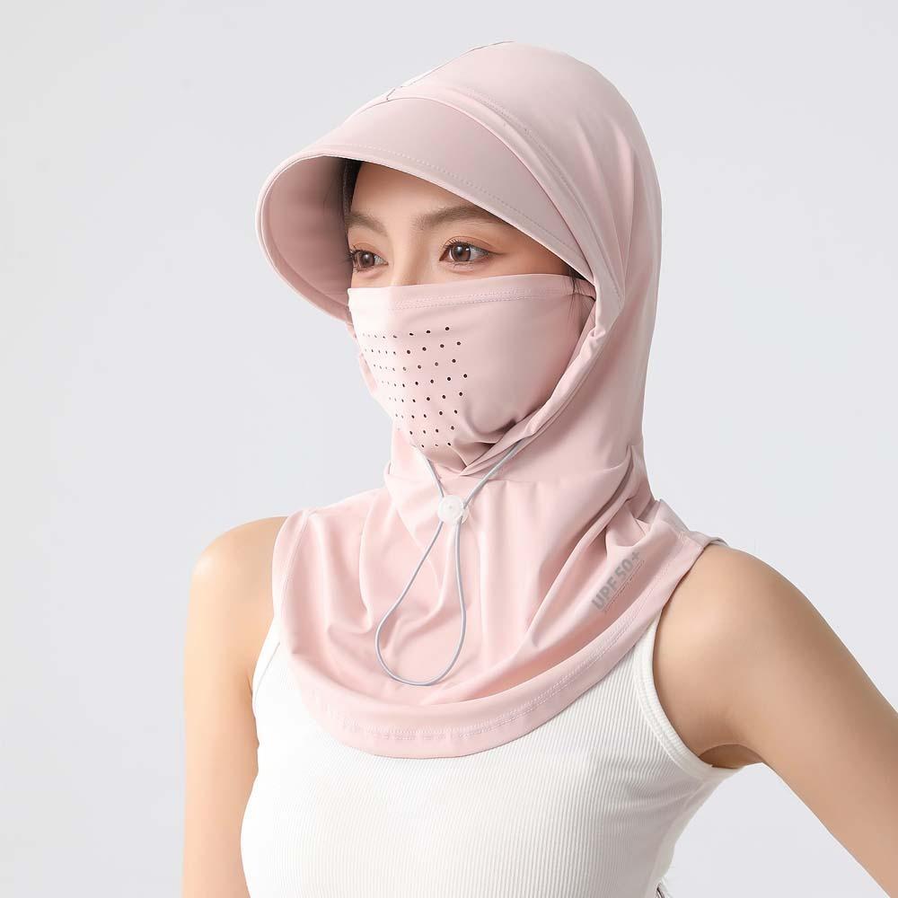 Breathable Sunscreen Hat With Mask Shawl Ice Silk Face Sun Protection hat  Summer