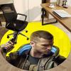 1pc Cyberpunk Future Office Round Area Rug, Indoor Mat Suitable For Office,Bedroom Living Room Home Decor, Room Deco a0926199