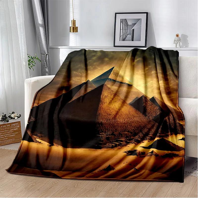 Ägyptische Pyramide Berühmte Architektur Decke, Weiche Überwurfdecke für Zuhause Schlafzimmer Bett Sofa Picknick Reise Ruheabdeckung Decke Kinder