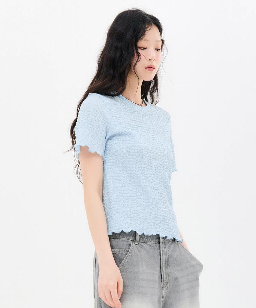 CHASECULT Women'S Crinkle Short Sleeve T-Shirt-Fbrg5868D0D