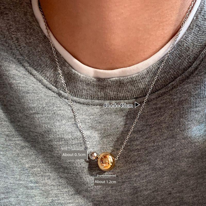 

and American Style Metal Gold and Silver Ball Necklace Women s Accessories Spring and Summer High-End Light Luxury Everyday Versatile Sweater Chain Metal Ball Necklace