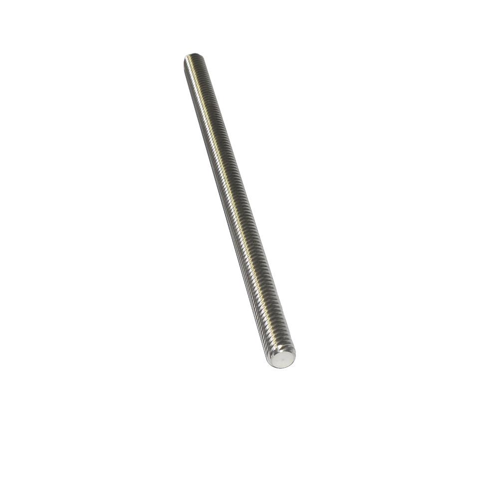 304 Stainless Steel T10 Trapezoidal Lead Screw, 2mm Pitch, 12mm Lead, CNC-Ready