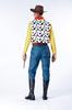 SCLYX Men's Cowboy Cosplay Costume with Hat and Bust, Adult Woody Costume, Top and Bottom Set, Toy Story, Halloween, EventParty Costume, #21185