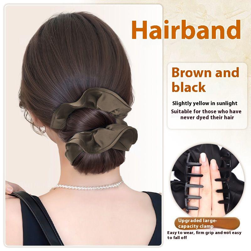 Low Bun Wig Hair Clip-In Messy Bun Hairpiece Straight Hair Extension For Effortless Updo Synthetic Claw Messy Hair Bun For Women