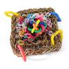 Bird Toys Foraging Wall Toy Hanging Seagrass Woven Climbing Mat with Colorful Chew Toys for Lovebirds Finches Conures