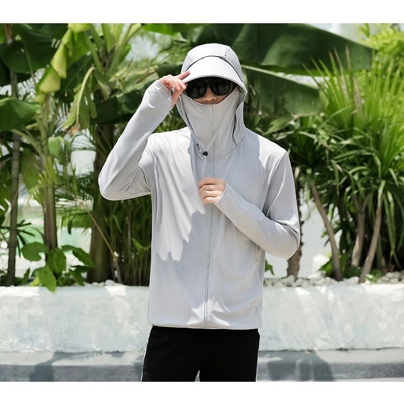 New 2026 Men's Summer Ice Silk Sunscreen Jacket, UV Protection, Outdoor Thin Breathable Lightweight Sunscreen Clothing