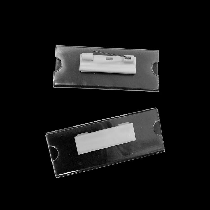 Acrylic Transparent Insert Card ID Badge Holder, 75x30mm