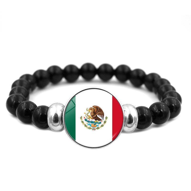287 Länder Nationalflagge Druckknopf Elastisches Band Perlen Länderflagge Unabhängigkeitstag Perlen Schmuck Perlenarmband