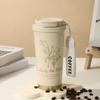 Taza Termo de 500ml Taza de Café Aislada Termo de Acero Inoxidable Taza Frío/Calor Taza de Doble Pared con Pajita Taza de Viaje Térmica para Hielo