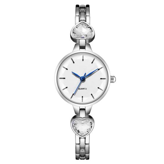 

Модные женские сердца горный хрусталь круглый циферблат аналоговый кварцевый браслет наручные часы