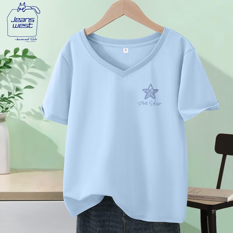 

JEANSWEST CLUB Women s Pure Cotton V-Neck Graphic T-Shirt L