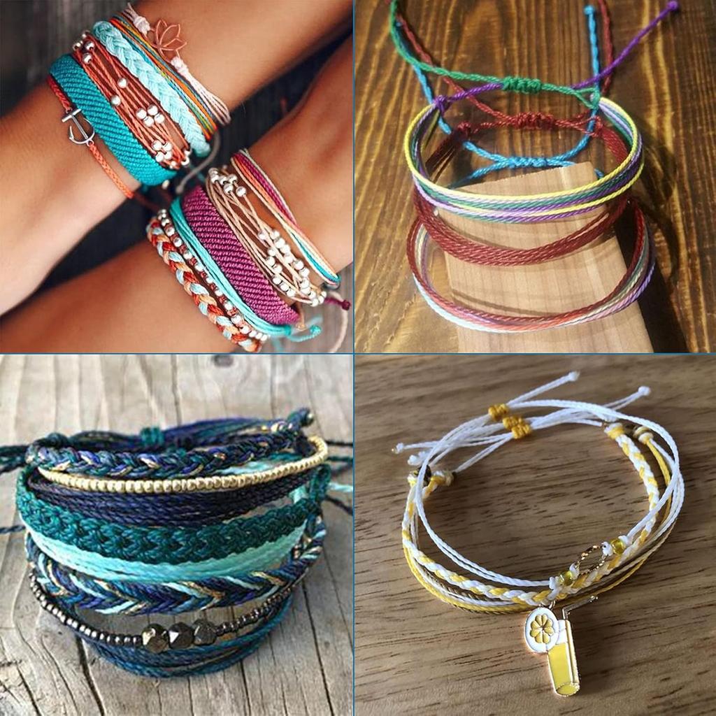 Craftdady 9 Rolls 1mm Waxed Polyester Twine Cord Macrame Braided Bracelet Making Beading Thread String Twisted Trim Cord for Friendship Jewelry