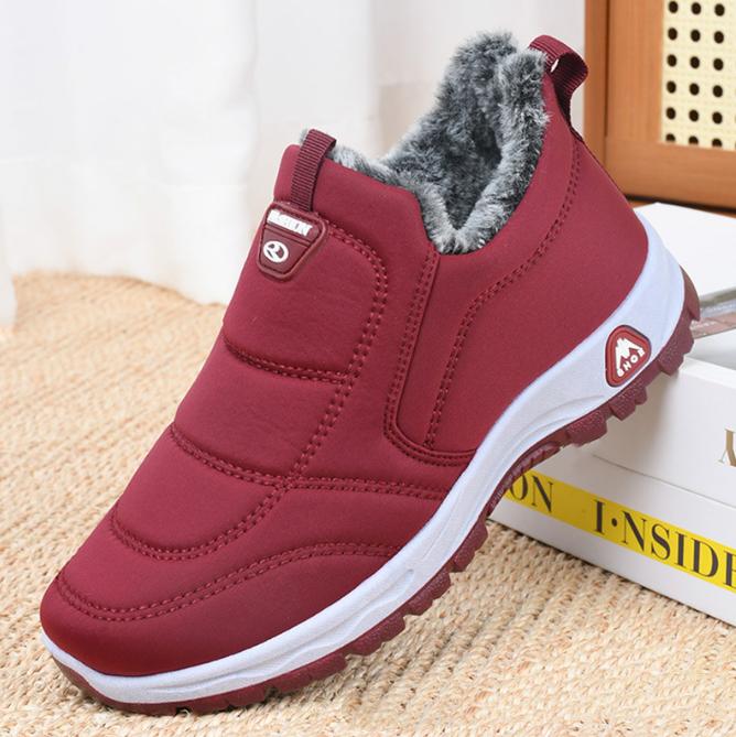 Téli Meleg Bőr Szőrme Mokaszin Női Sport Sneaker Női Puha Meleg Kényelmes Cipő