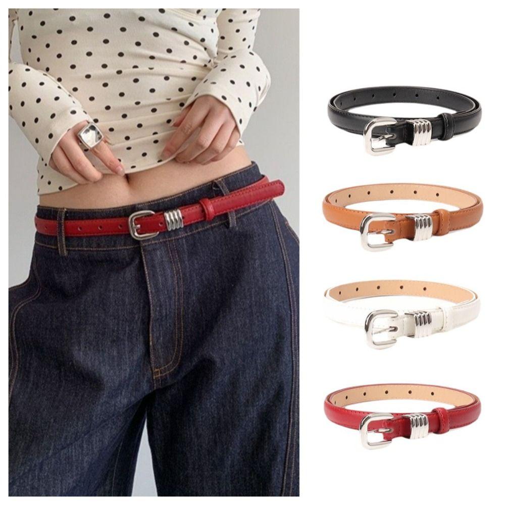 Thin Women's Belt PU Leather Dress Jeans Belt Fashion Waist Belt  Spicy Girls