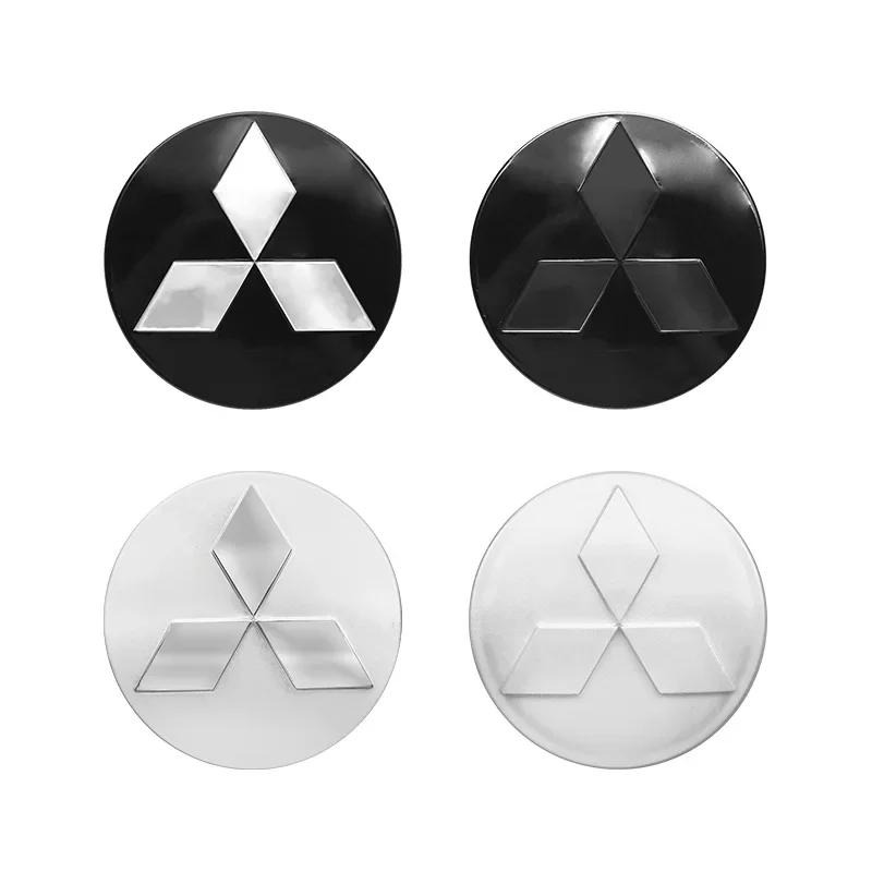 4ks 60mm Středové krytky kol pro auto, Kryty ráfků, Znaky pro Mitsubishi Lancer 9 10 EX Outlander 3 ASX Pajero L200 Competition