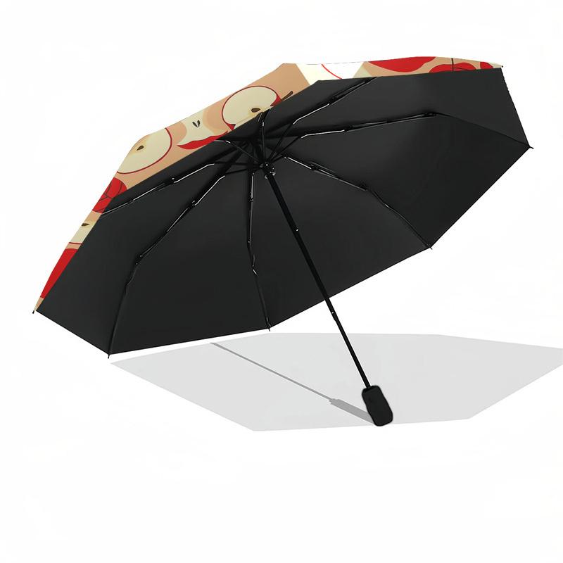 1pc Apple Slices Pattern Umbrella with Plastic Handle,Suitable for All Seasons Home Travel Outdoor UmbrellaPT266