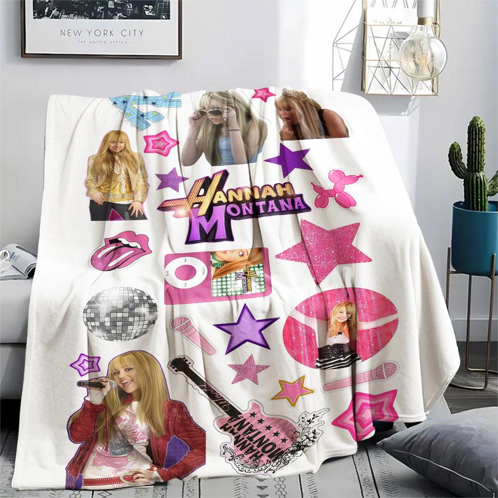Miley Stewart Printed Flannel Blanket, Soft Throw for Bedroom Sofa, Washable, Fan Merchandise, Great Gift.