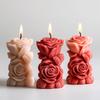 Cylinder Silicone Candle Molds for Candle Soap Gypsum Decoration Embossed Rose Silicone Candle Molds for Epoxy Resin