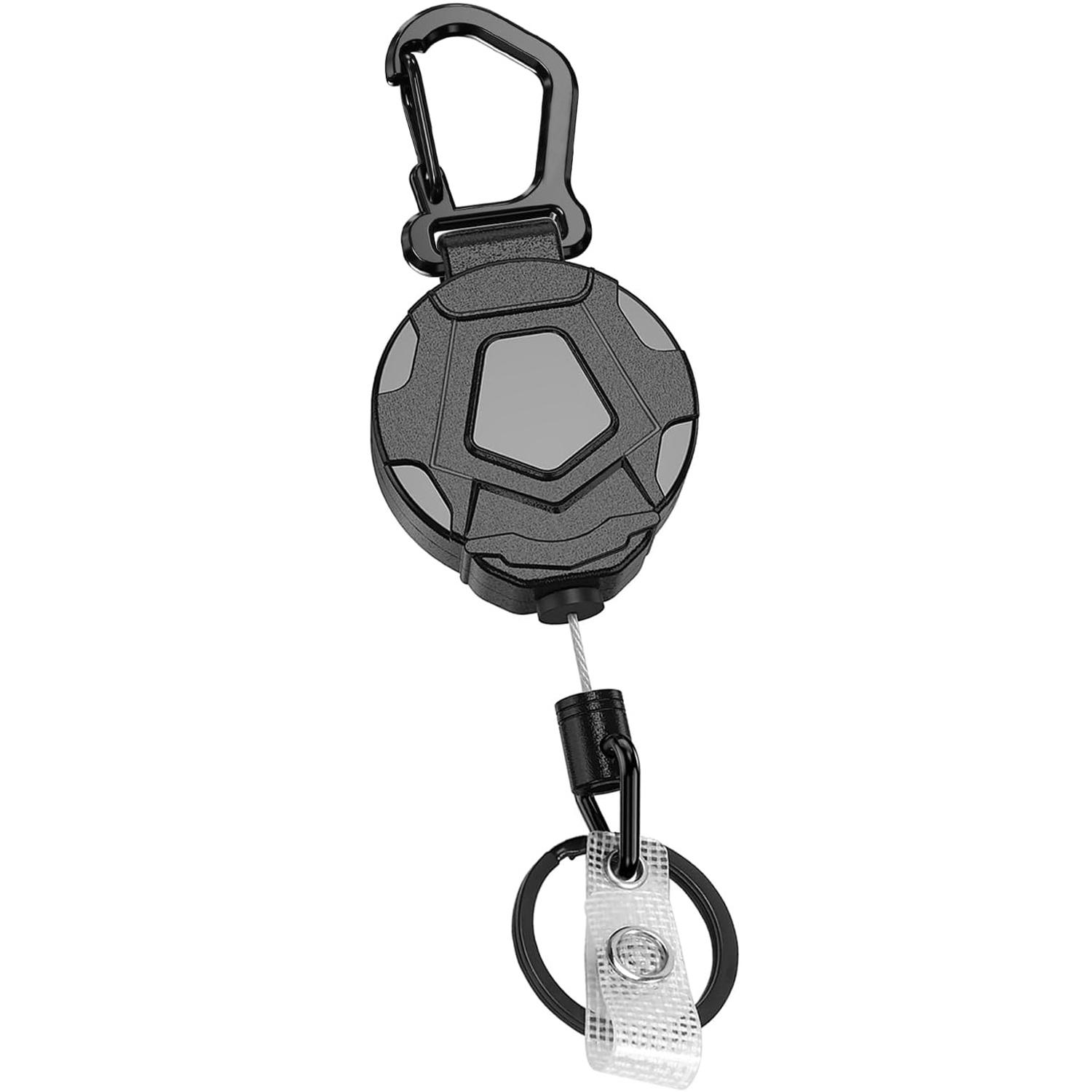 1-5Pcs Outdoor Portable Retractable Keychain Heavy Duty Tactical ID Badge Reel Strap Holder Universal Retractable Cord KeyRing